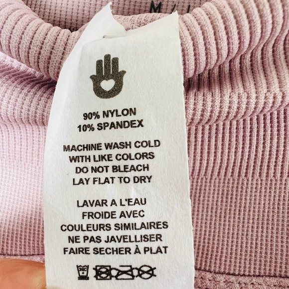 Spiritual Gangster Size M/L Metta Ribbed High Waist Seamless Leggings Pink Rose - Picture 10 of 10